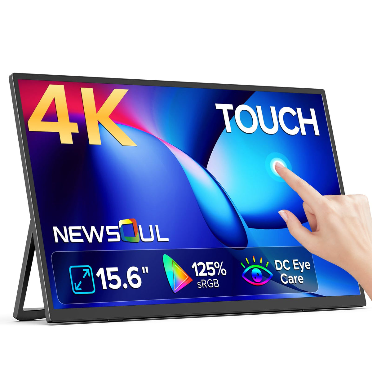 21.5'' Large Portable Monitor for Laptop 100Hz Ultra-Fast IPS Gaming Monitor, QLED 125%sRGB | 2000:1 Contrast | Built-in Stand, Speaker and VESA, USB-C HDMI Second Screen Efficient Work Gaming