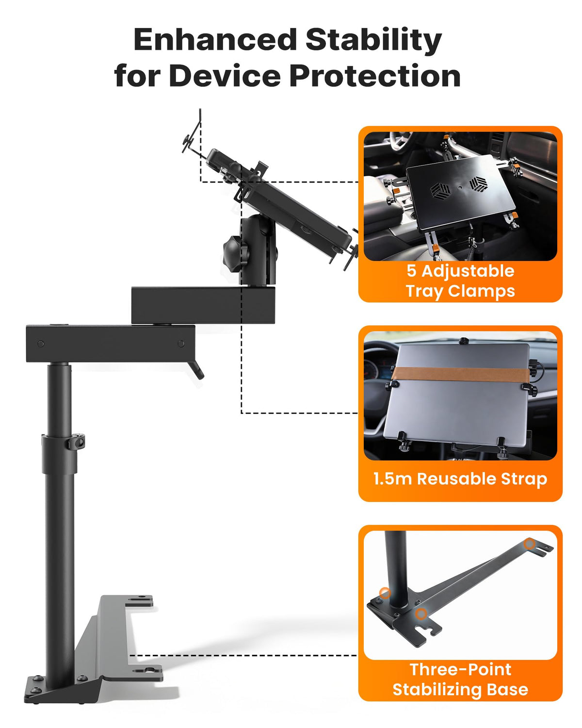 No-Drill Laptop Mount Fit for Mercedes Sprinter, ProMaster City