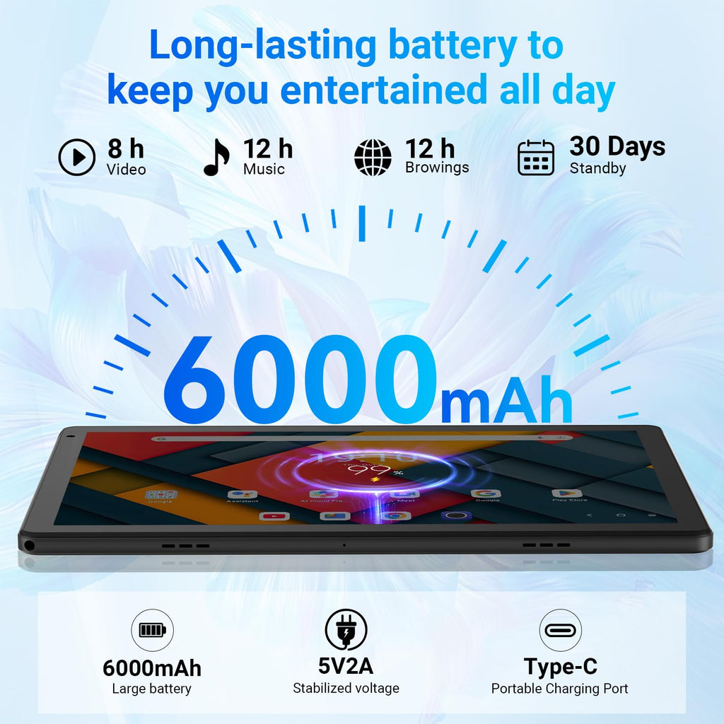 Android Tablet 10.1 inch with Octa-Core Processor, 36GBRAM+128GB Storage