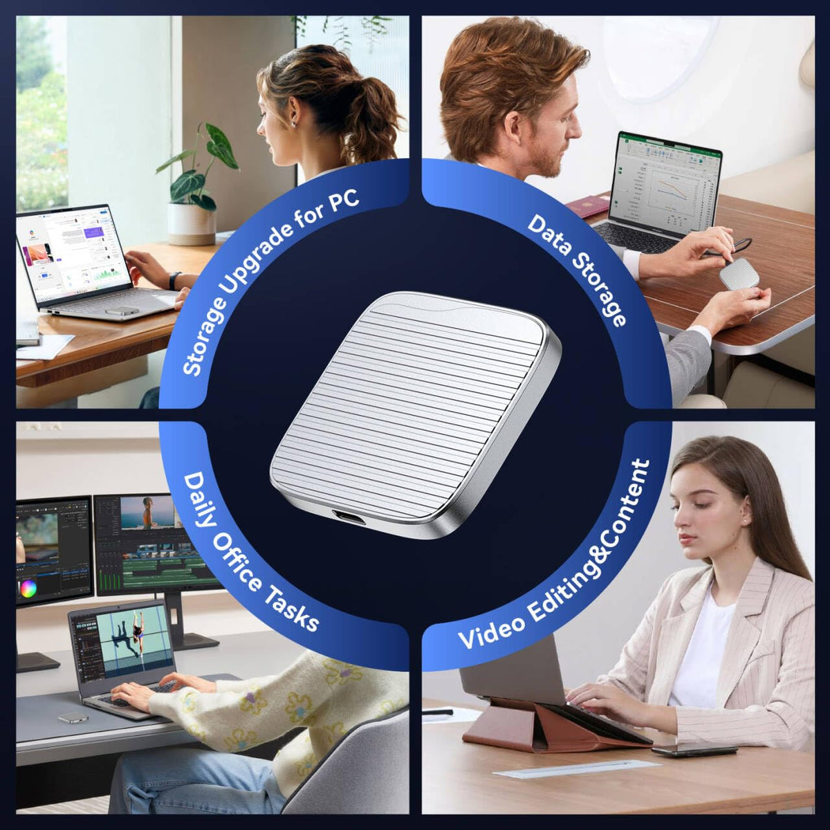960G External SSD Magnetic Portable SSD USB 3.2 Gen 2x2 up to 2000MB/s 4K 120 fps ProRes HDR Video Record Metal USB-C External Solid State Drive for iPhone 16 Pro Max, Smartphone, Tablet, Laptop