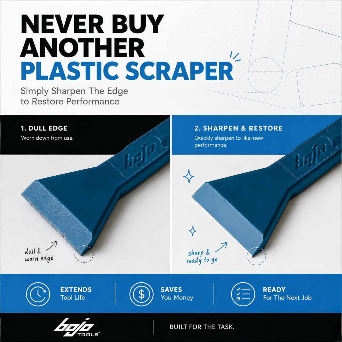 Tools 2" Wide Plastic Scraper Tool, Heavy Duty, 50-Pack