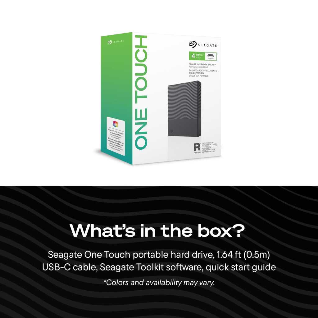 Seagate One Touch 4TB Portable External Hard Drive HDD USB-C