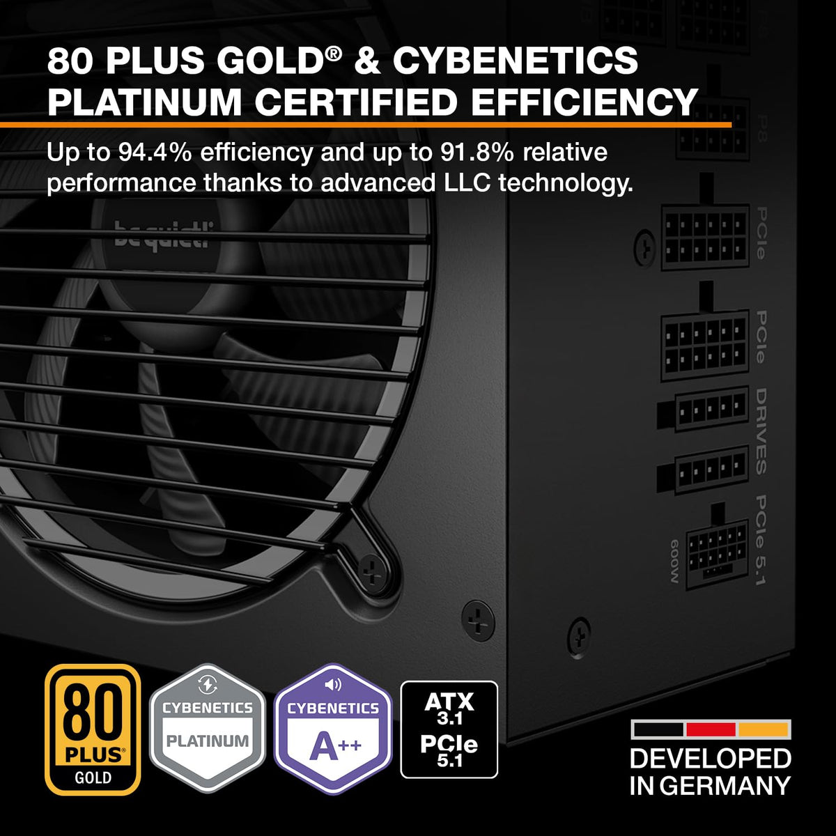 be quiet! Pure Power 13 M 1000W Power Supply, 80+ Gold, Cybenetics Platinum