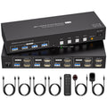 USB C KVM Switch 2 Monitors 2 Computers HDMI 4K60Hz EDID KVM Docking Station for 1 Laptop 1 Desktop Share Dual Monitor 13 in 1 Dock
