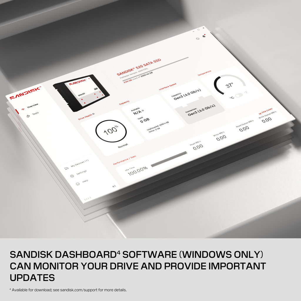 Sandisk 2TB 520 SATA III Internal SSD, 2.5"/7mm, Up to 560 MB/s Read Speeds