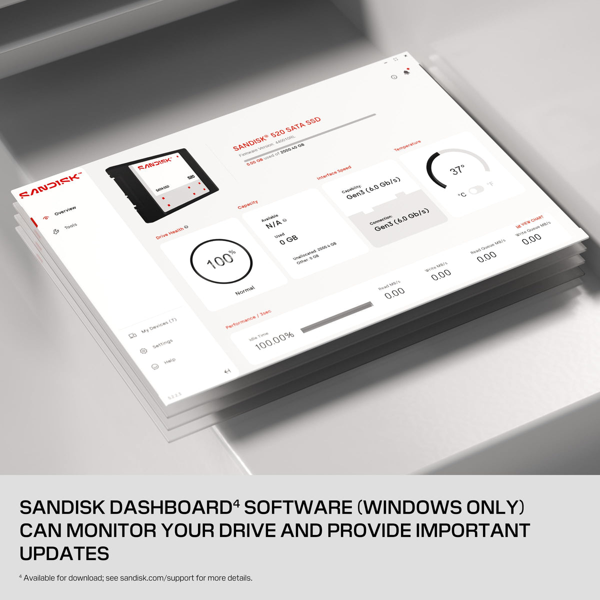 Sandisk 2TB 520 SATA III Internal SSD, 2.5"/7mm, Up to 560 MB/s Read Speeds