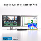 DisplayLink Universal Docking Station,WAVLINK 15-in-1 USB C Ultra 5K Dual 4K HD Multiple Display Dock with 2xHDMI/DP,Gigabit Ethernet,6xUSB 3.0,Type C,Audio,Mic,for New MacBook Neo,Windows,Mac