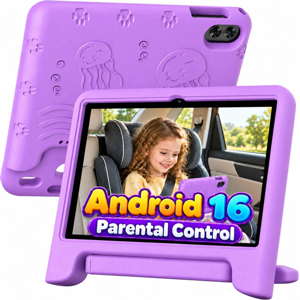 Kids Tablet 10.1" Android 16 Bundle: Keyboard, Mouse, Stylus, Headphones
