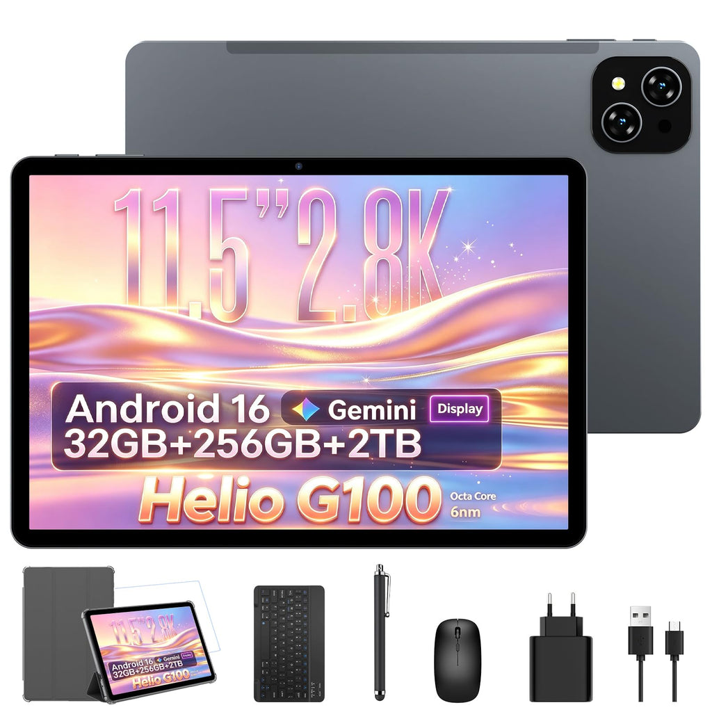 Tablet, Android 16 Tablet 11.5 Inch, 2.8K(2800*1840) Tablet With Keyboard
