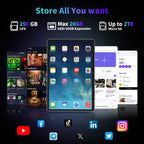 2026 10 Inch Tablet, Android 16 Tablet with Keyboard, 26GB+256GB+2TB Expand