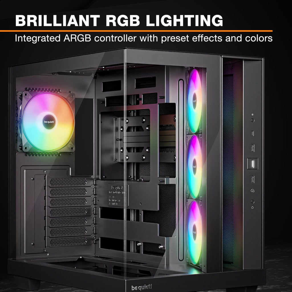 be quiet! Light Base 500 LX Black PC Case, Fully Windowed Front and Side