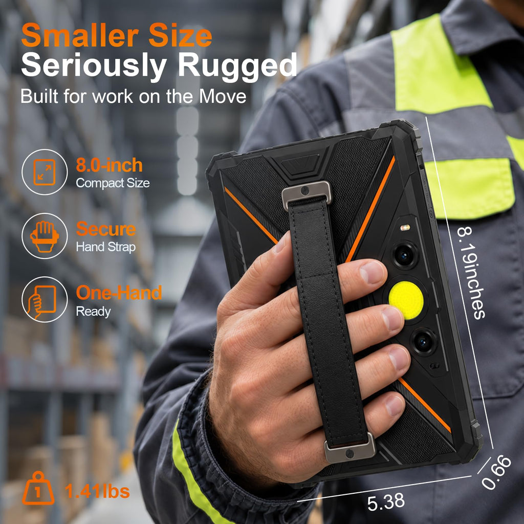 T1 Rugged Tablet Android 16, 8" 20GB+128GB/2TB, Waterproof Tablet