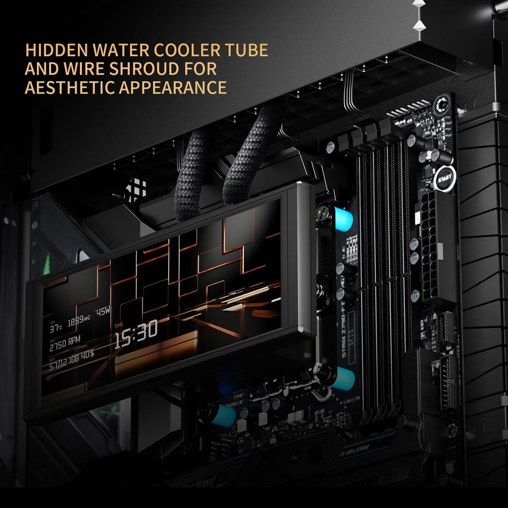 Thermalright A70 Vision ATX Gaming case |Three Sides Without Stands,Panoramic Glass Panel |8 Fan Slots |Tower-Style Computer case |Equipped with Type-C Interface |Comes with a 9.16-inch LCD Display |