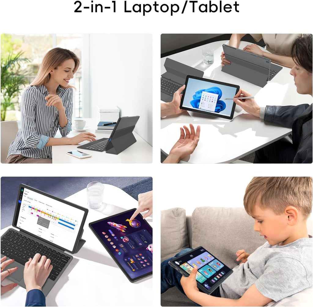 2-in-1 Laptop/Tablet (2026), 10.1" FHD IPS Touchscreen, 1-Year Office 365