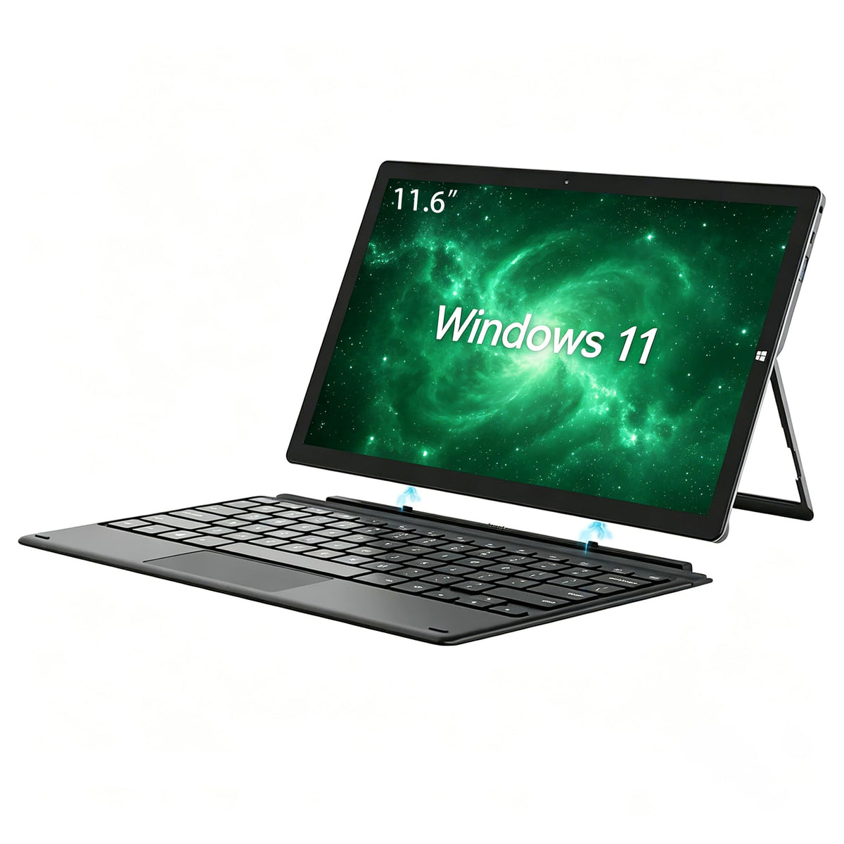 2 in 1 Laptop Windows Tablet, 11.6" Touchscreen Tablets with Keyboard, 6GB RAM 128GB SSD, 2.7GHz, WiFi-2.4G/5G, BT4.2/HDMI/USB3.0/Dual Camera/SD Card Slot