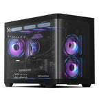 darkFlash ATX Mid-Tower Gaming PC Case, Back Plug-in BTF Motherboard, with 4 ARGB Fans Computer Case, Full View Curve Glass Dual-Chamber PC Case, Type C Port, Supports Dual 360mm AIO, White(DPW90)