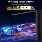 Laptop Screen Extender, 14" Ultra-Slim Triple Portable Monitor, 1080P FHD IPS Display, USB-C/HDMI Plug & Play, Monitor Extender for 13-17.3" Laptops, Mac/Windows/Chrome