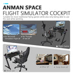 Removable Flight Simulator Cockpit with Racing Seat Compatible with Logitech G25 G27 G920 G923,for Thrustmaster T300RS TX A10C Metal Warthog Gear,for Fanatec,Detachable Simulation Stand