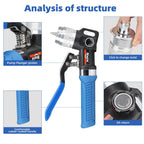 CT-300 A Hydraulic Tube Expander Compact Swaging Tool Kit with Tube Cutter, Deburring Tool and 11 Expander Heads for 3/8 to 1-1/8 Inches Copper Pipes HVAC Expander Tools (3/8“~1-1/8”)