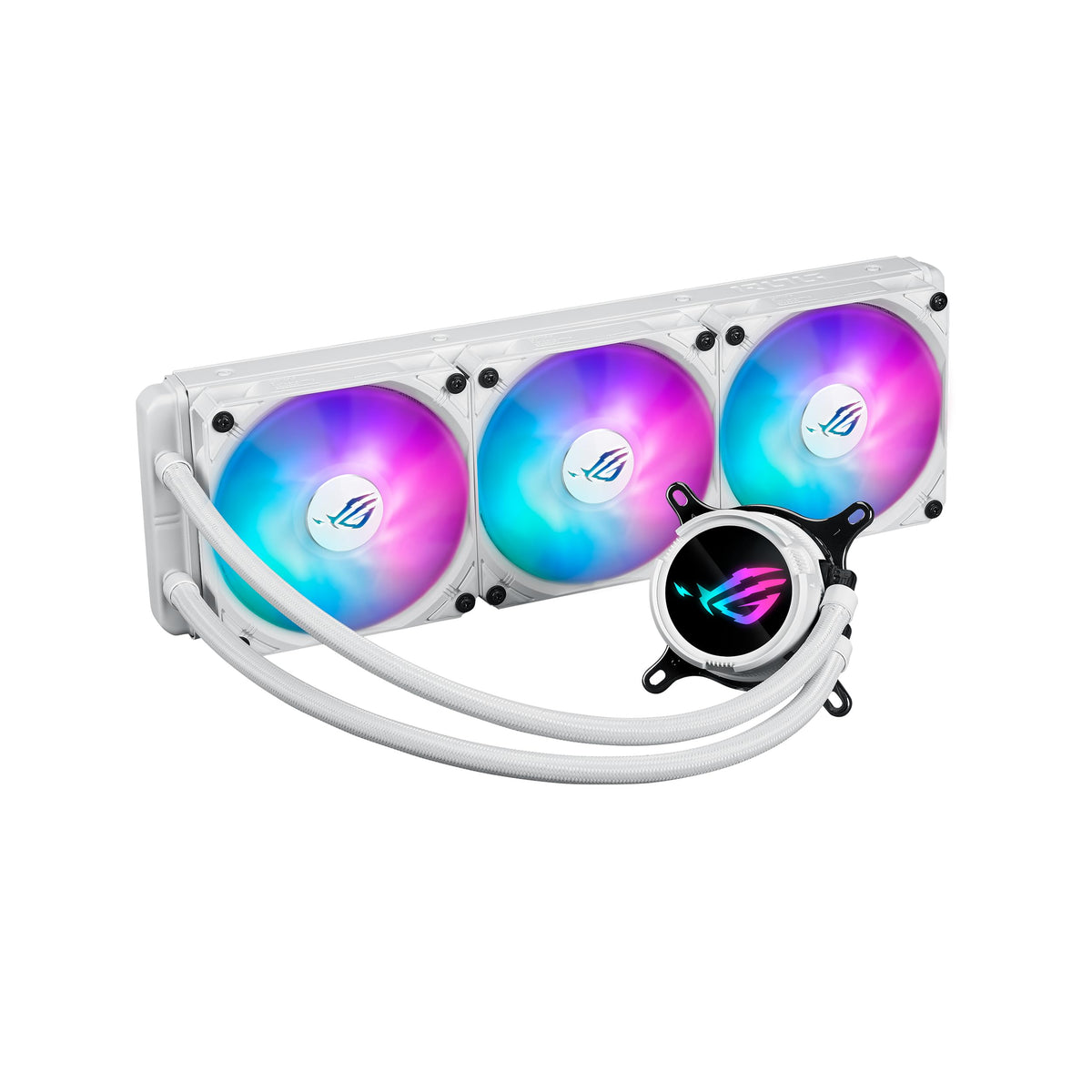 ASUS ROG Strix LC III 360 ARGB LCD White Edition All-in-one CPU Liquid Cooler - Intel LGA 1700, 1200, 115X - AMD Socket AM4, AM5 – with 2.1" IPS LCD, Asetek’s New Gen7 v2 Pump, 6 Year Warranty