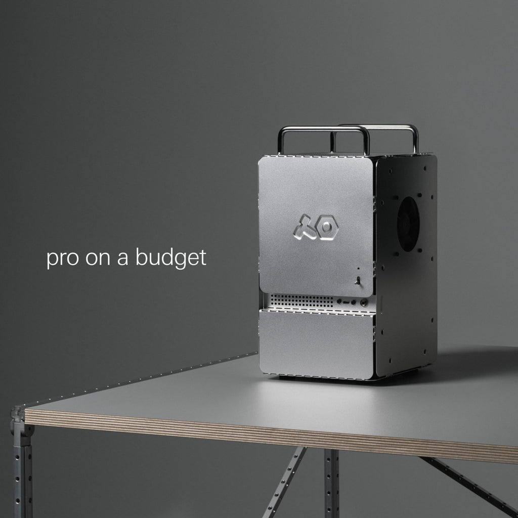 teenage engineering Computer-1 mini-ITX PC Computer case Chassis with Powder Coated Aluminum, Chrome Metal Handles, and Dual-Slot GPU, Small Form Factor, Compatible with SFX Power Supply (Aluminum)