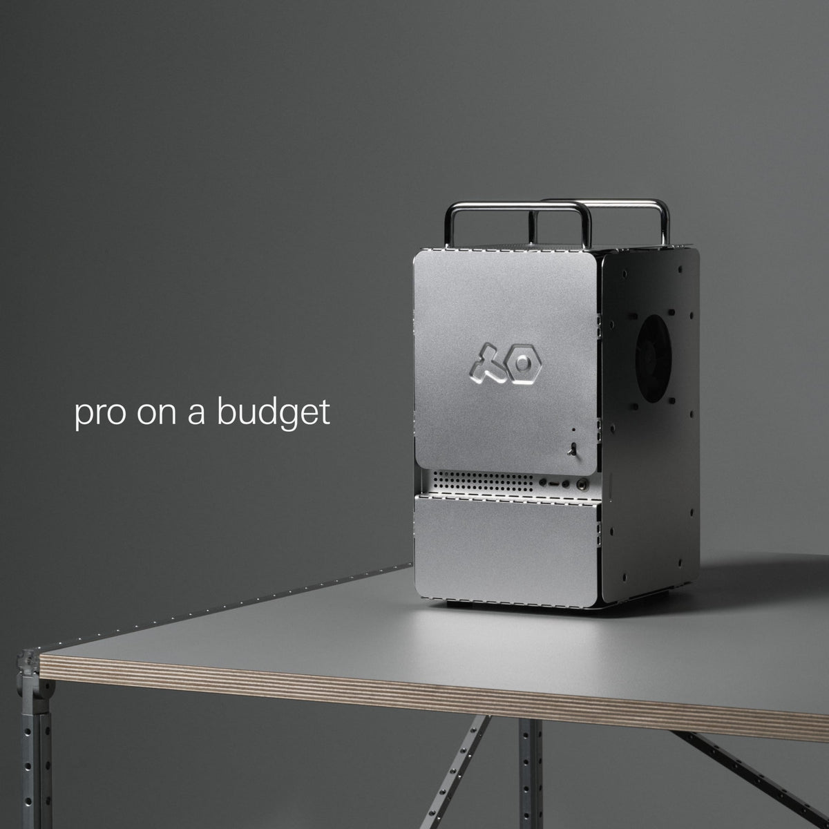 teenage engineering Computer-1 mini-ITX PC Computer case Chassis with Powder Coated Aluminum, Chrome Metal Handles, and Dual-Slot GPU, Small Form Factor, Compatible with SFX Power Supply (Aluminum)