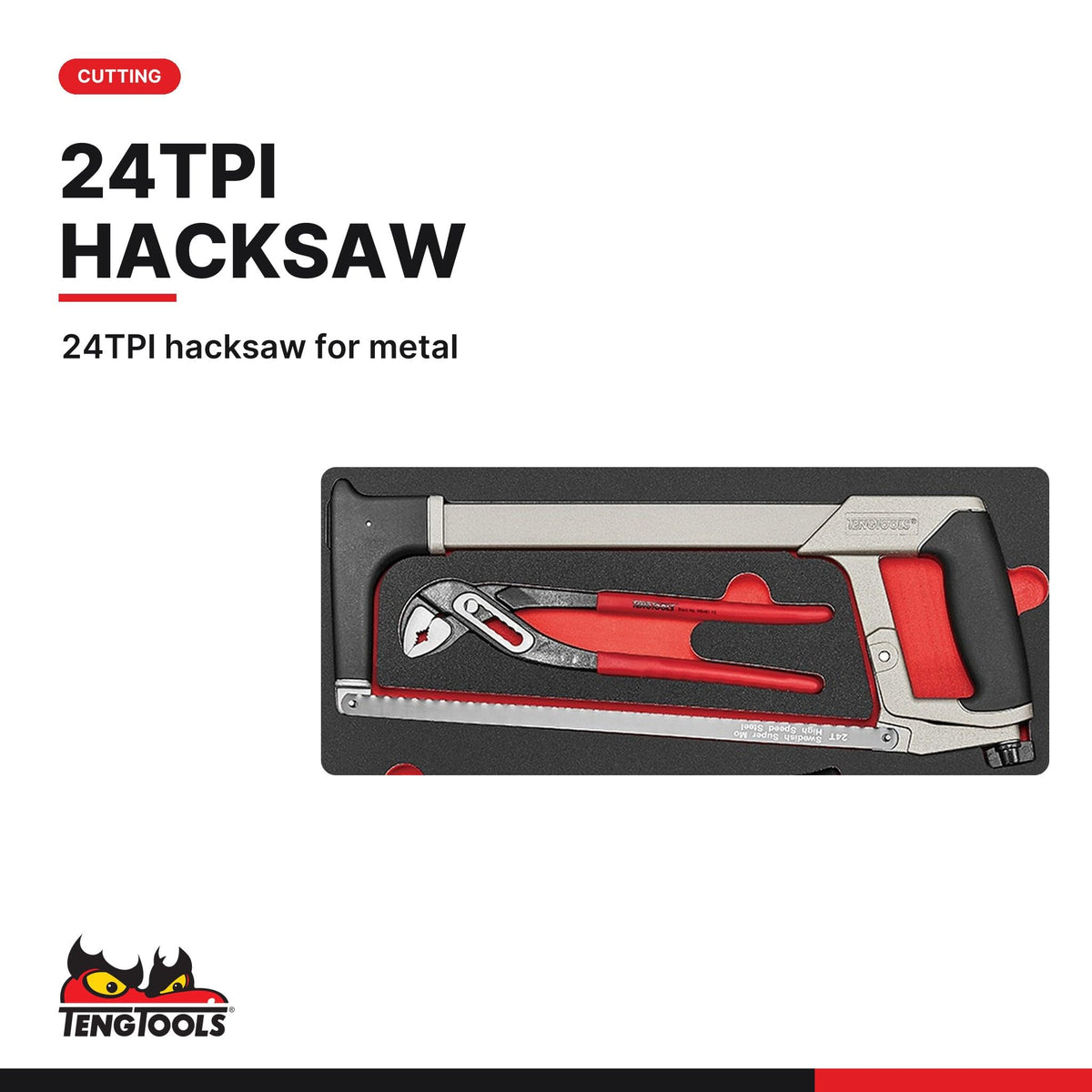 Teng Tools 25 Piece General Tool Kit Foam Tray Hacksaw Pliers Hammers