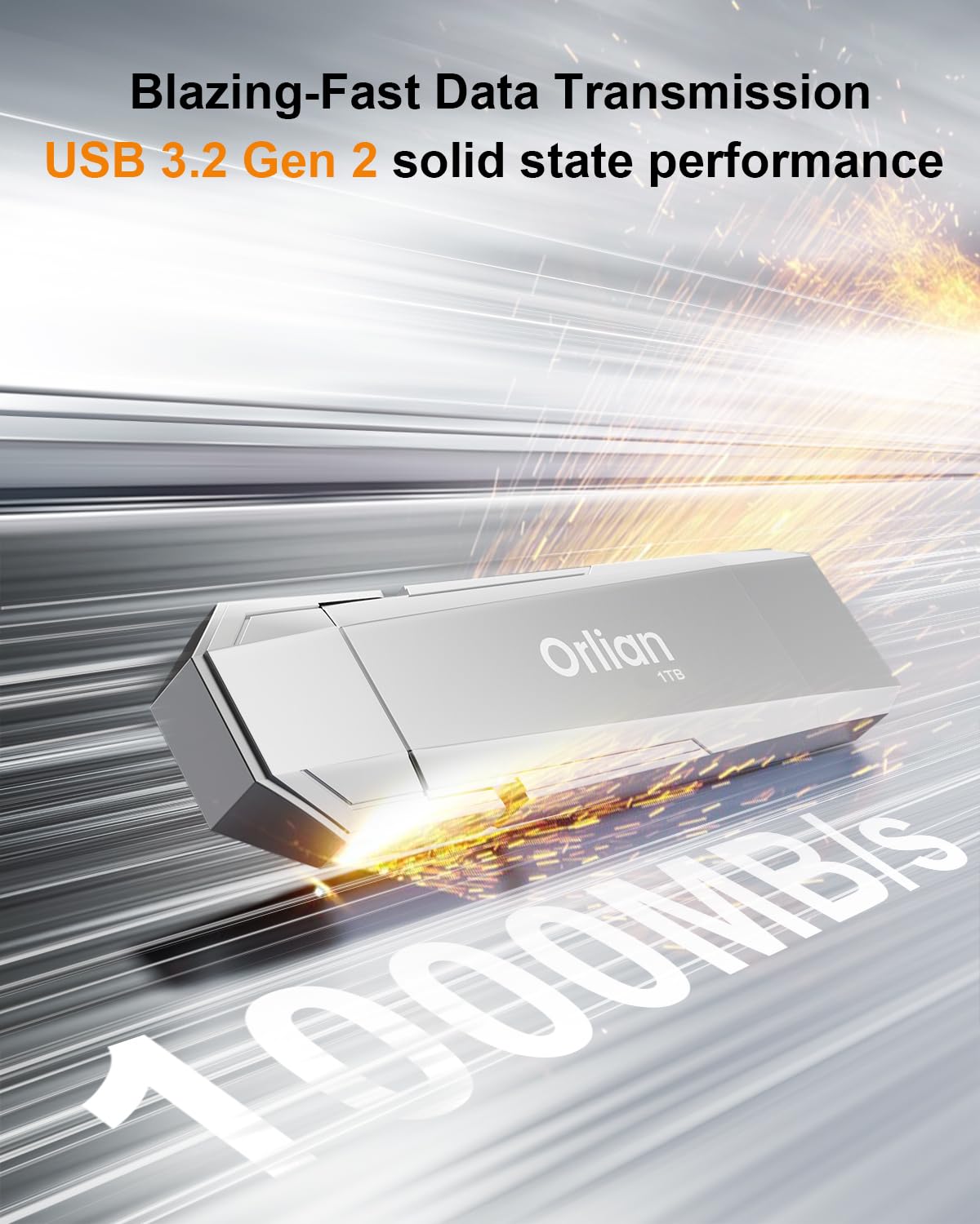 1TB External SSD USB Solid State Drive up to 1000MB/s Dual USB C+A 3. 2 Thumb Drive
