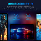 COLORROOM 2026 Android16 Tablet 11inch, Face Unlock, 18W Fast Charging,Gray
