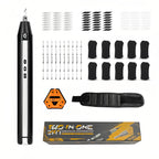 C1 Wireless Ultrasonic Cutter, 40,000Hz Electric Craft Knife, 3 Power Modes & LED, Portable Hobby Tool for 3D Print Support Removal, Plastic Model, Leather, Wood & DIY Makers