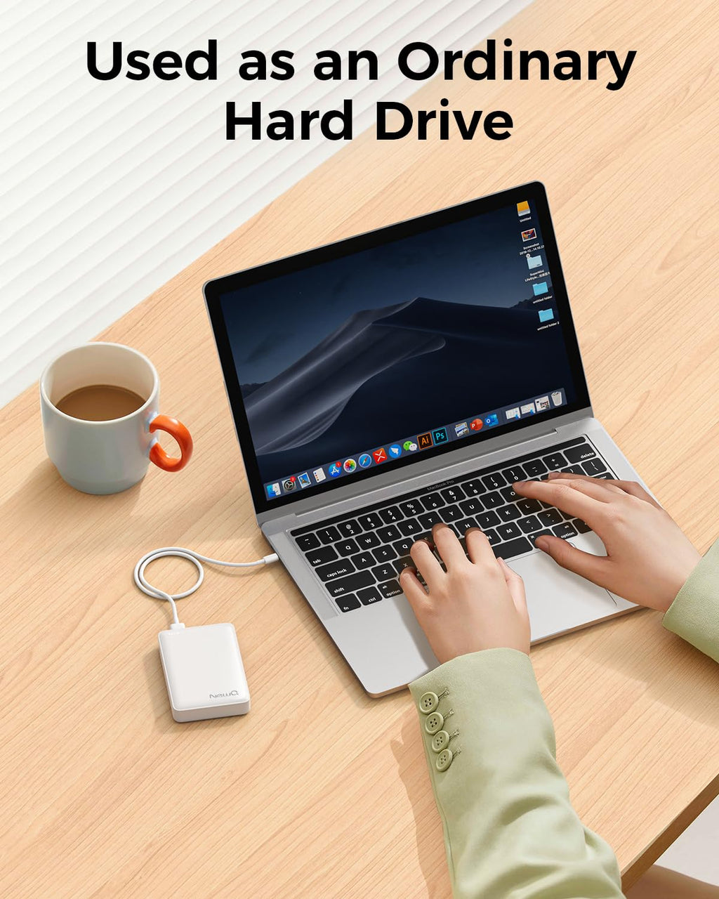 NEWQ 1TB External Hard Drive for iPhone, Android Phone & Computer Backup