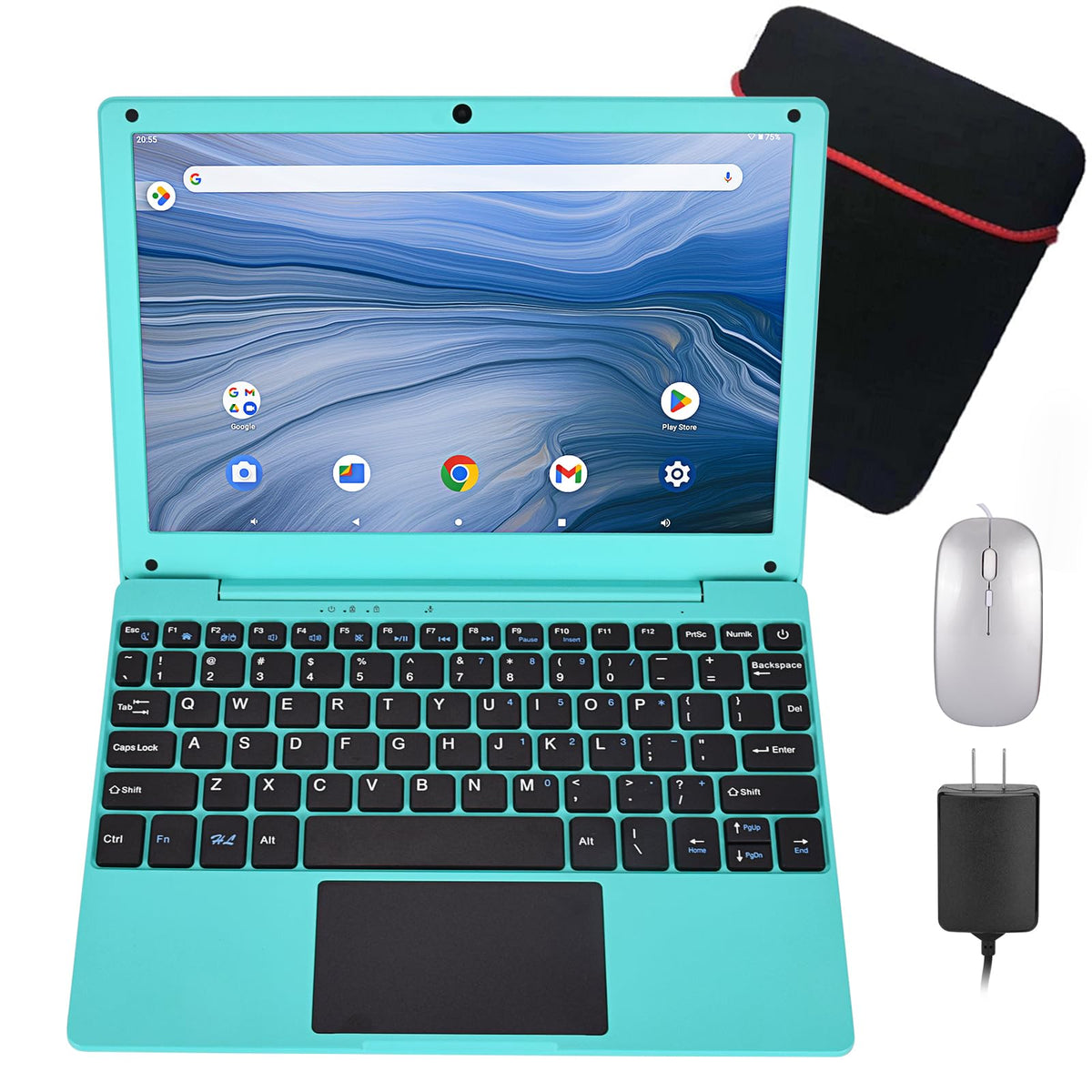 10.1 Inch Mini Laptop for Kids, Android 12, Quad Core, Pink