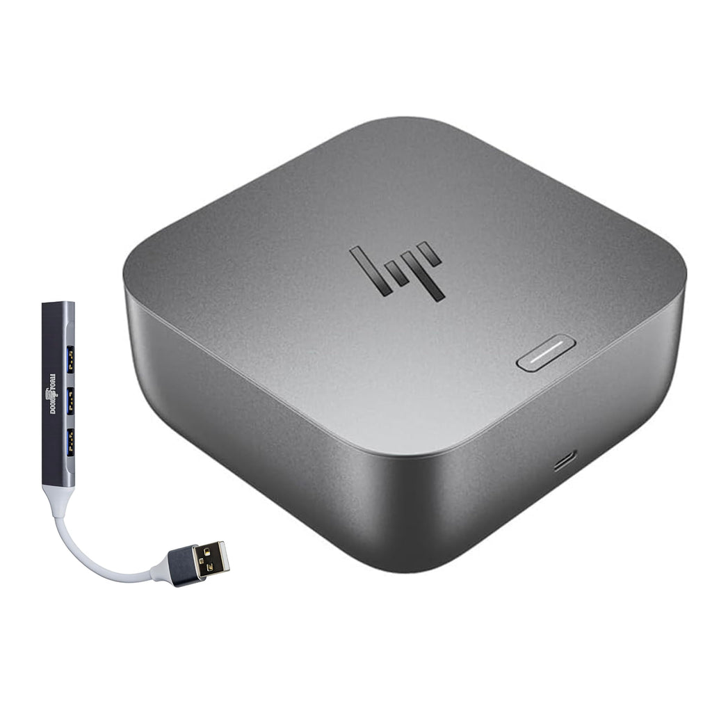 HP 100W Thunderbolt 4 Dock Port Replicator Bundle with DKZ Hub (Universal Thunderbolt/USB-C Docking Station, Single Cable for Charging, Data Transfers to Any Brand Laptop) (10-Pack)