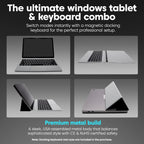 Fusion5 2 in 1 Laptop, Windows 11 Tablet with Keyboard - Built in USA, 12" 2K Touchscreen, Intel 15th Gen Quad-Core CPU, 16GB DDR5 RAM, 512GB SSD, 12 Inch Windows Tablet PC with Built-in Cooling Fan