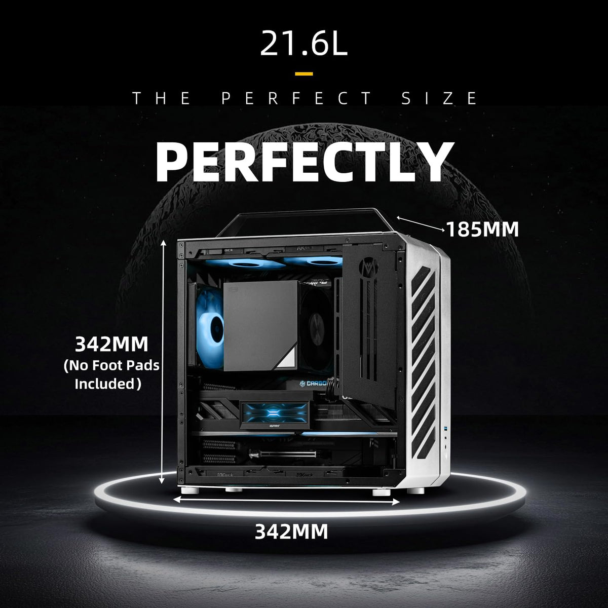 C34 Ultra-Compact ATX PC Case with Handle Yellow
