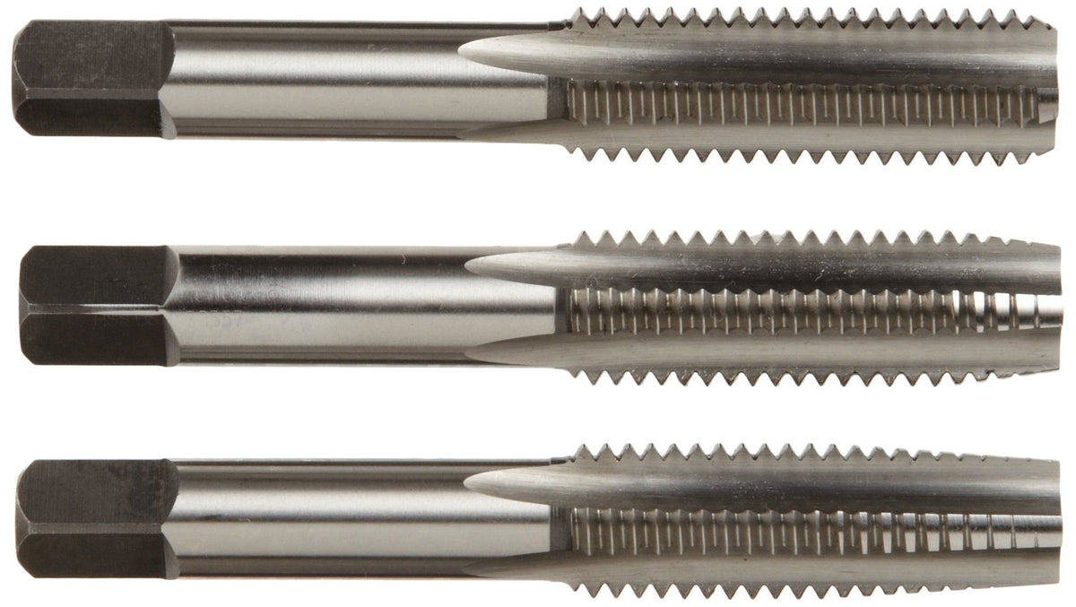 CSHTS70555 1 1/8-12 Carbon Steel Hand Tap Set Taper/Plug/Bottom