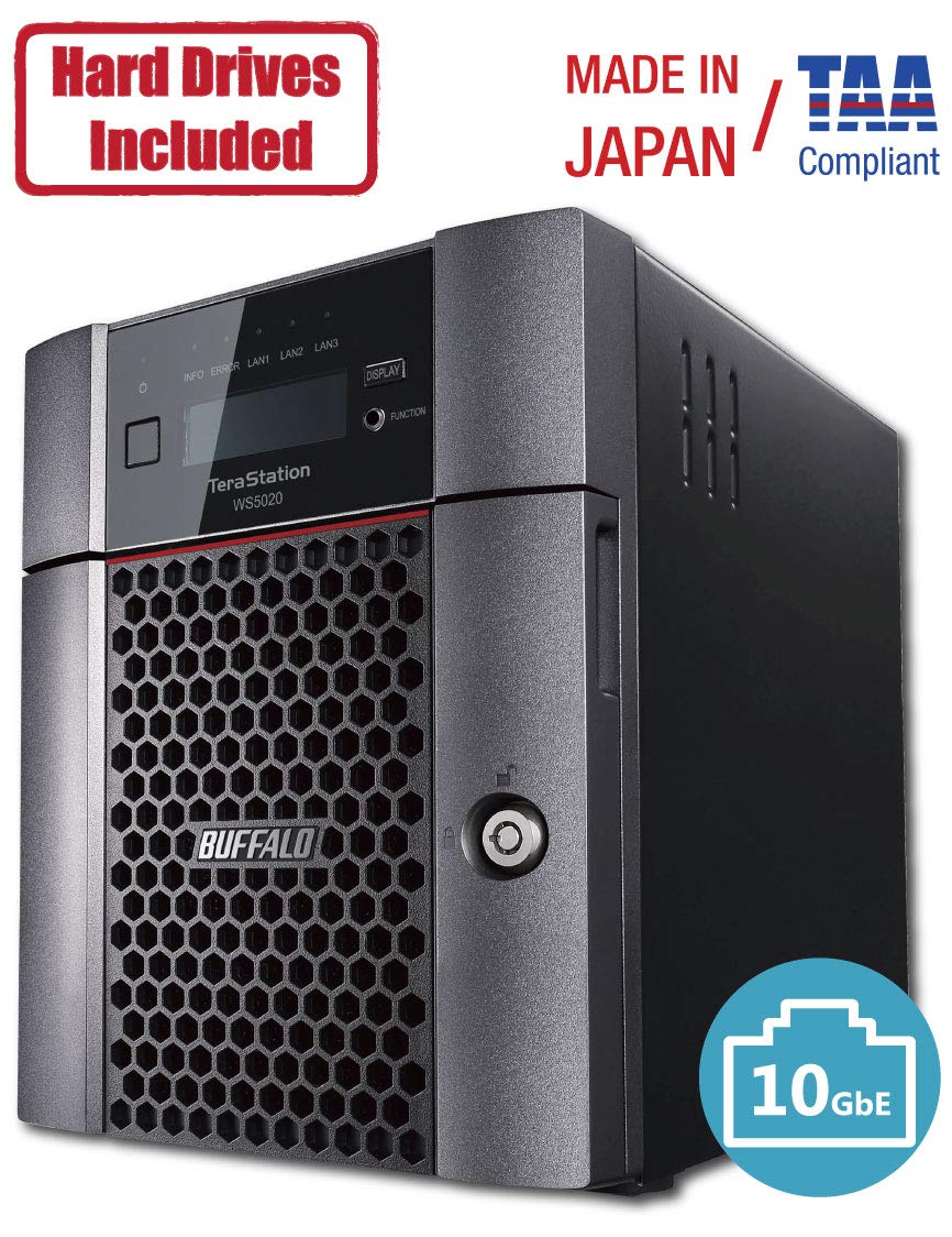 BUFFALO TeraStation WS5420DN 4-Bay Windows Server IoT 2025 Desktop NAS 32TB (4x8TB) w/HDD Included