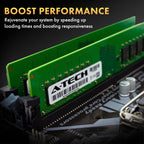 A-Tech 32GB Kit (4x8GB) RAM for Dell OptiPlex XE3, 7070, 7060, 5070, 5060 (Tower/SFF) | DDR4 2666 MHz DIMM PC4-21300 UDIMM Memory Upgrade