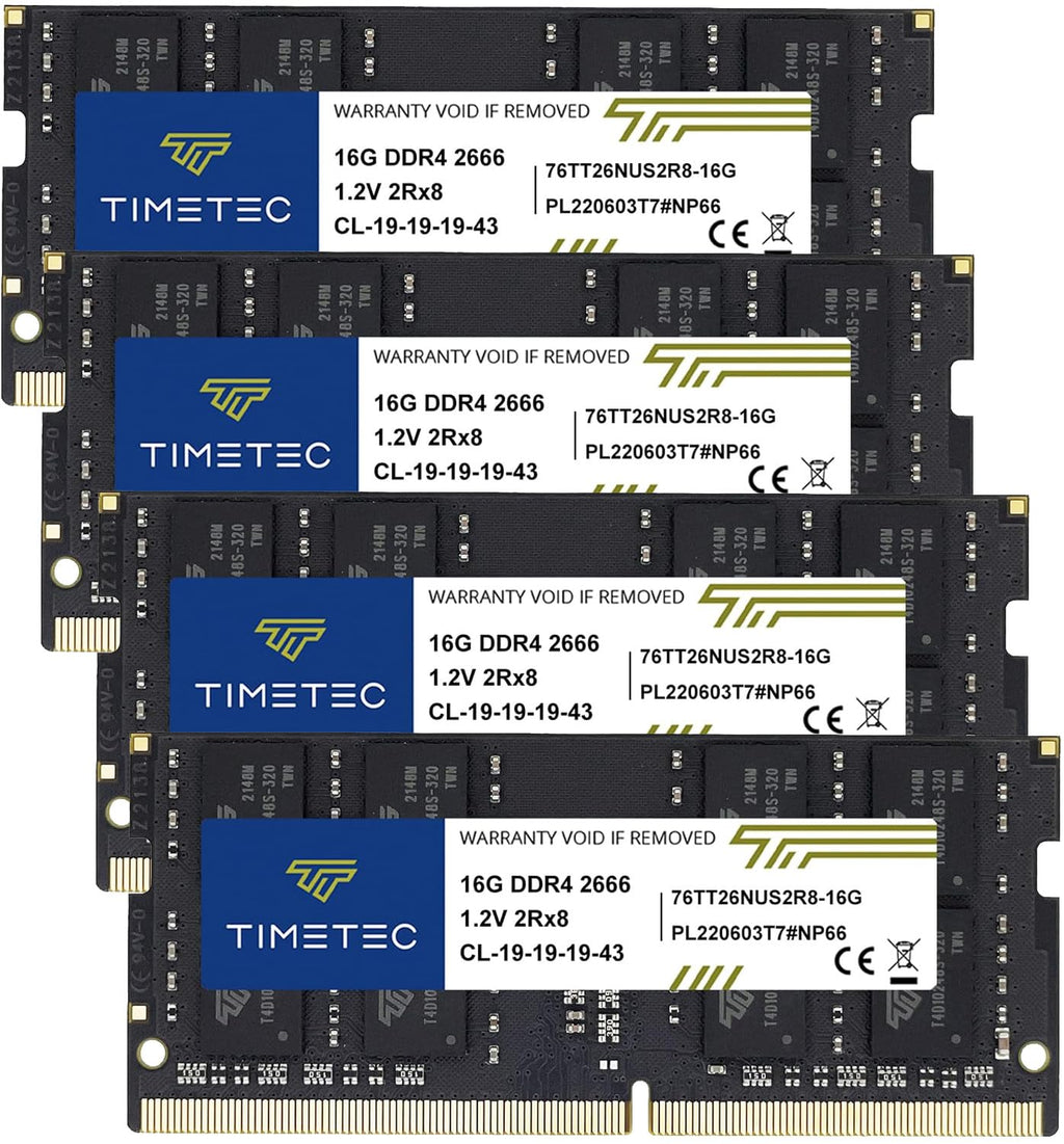 Timetec Elite 32GB KIT (2x16GB) DDR4 2666MHz (PC4-2666V) PC4-21300 SODIMM Laptop RAM – 260-Pin 1.2V CL19 Non-ECC Unbuffered Memory Module for Laptop, Notebook, Mini PC, All-in-One