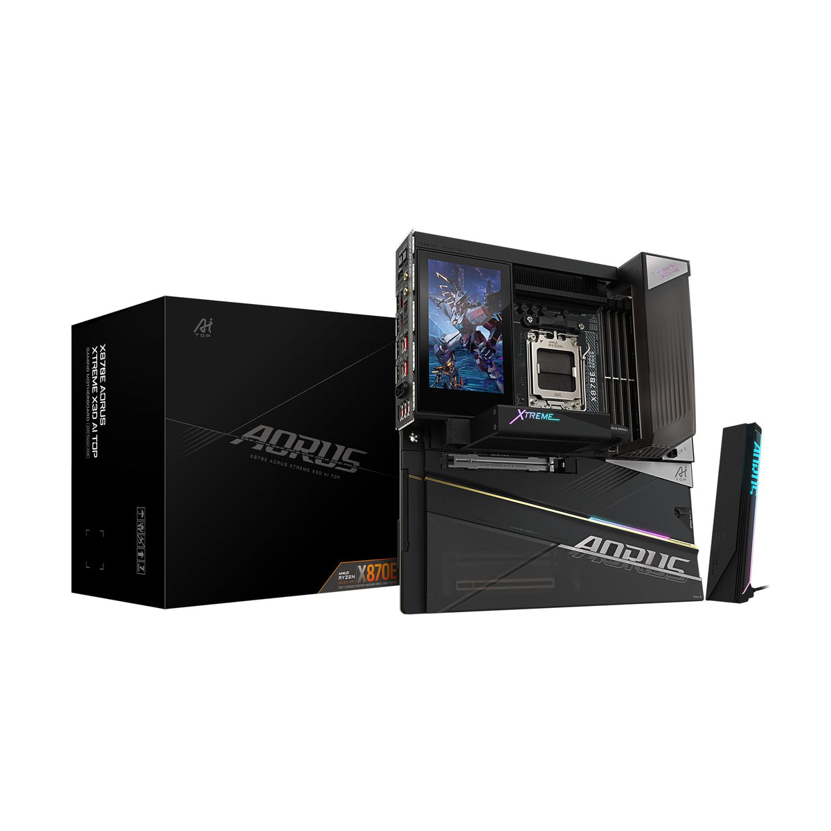 GIGABYTE X870E AORUS PRO ICE AMD AM5 LGA 1718 Motherboard, ATX, DDR5, 4X M.2, PCIe 5.0, USB4, WIFI7, 2.5GbE LAN, EZ-Latch, 5-Year Warranty