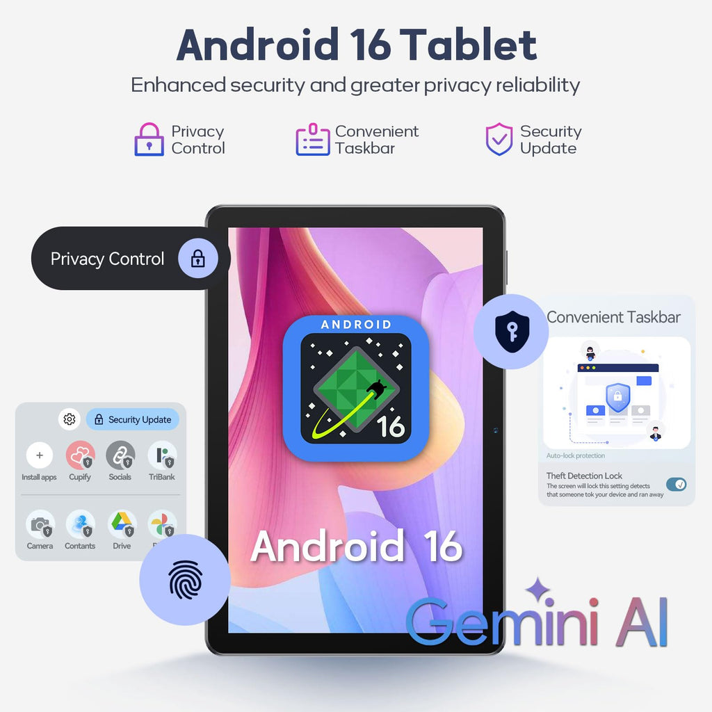 2026 Upgraded Android 16 Tablet, 10 Inch Tablet with Keyboard 128GB + 20GB