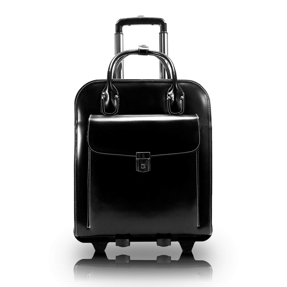 McKlein LA GRANGE, 15" Leather Detachable -Wheeled Ladies' Laptop/Computer & Tablet Business Briefcase Bag/Women's Rolling Overnight Travel Bag, Removable trolley case
