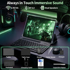 2026 Android 16 Tablet with Keyboard, Gemini AI 10 Inch Tablet, Black Case