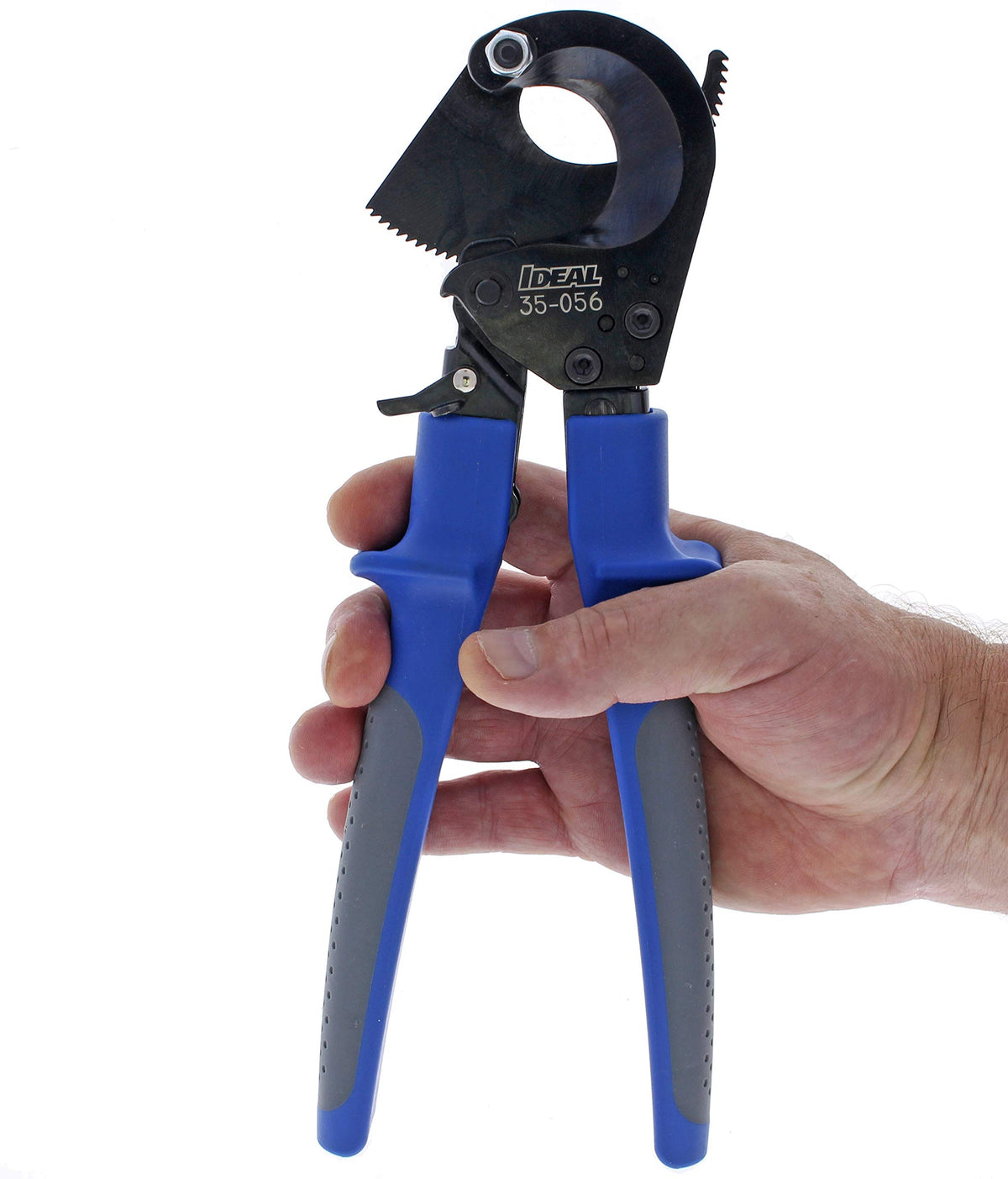 IDEAL Electrical 35-056 Ratcheting Cable Cutter 400 MCM, Wire Cutting Tool w/Steel Rounded Blade, Quick Release Handle