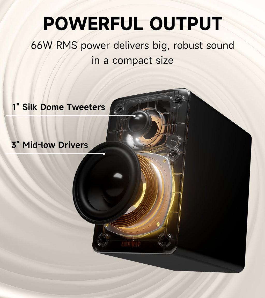Edifier M60 Multimedia Speaker, 66W RMS Computer Speaker, Black