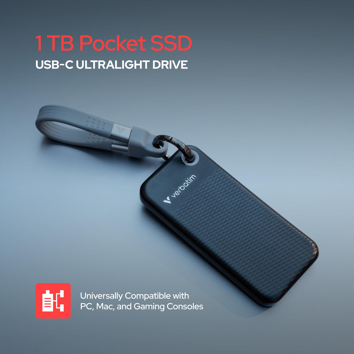 Verbatim Pocket 1TB External SSD USB 3.2 Gen 2 Up to 1000MB/s