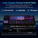Tablet, Android 16 Tablet, 24GB+64GB+1TB TF, Tablet with Keyboard