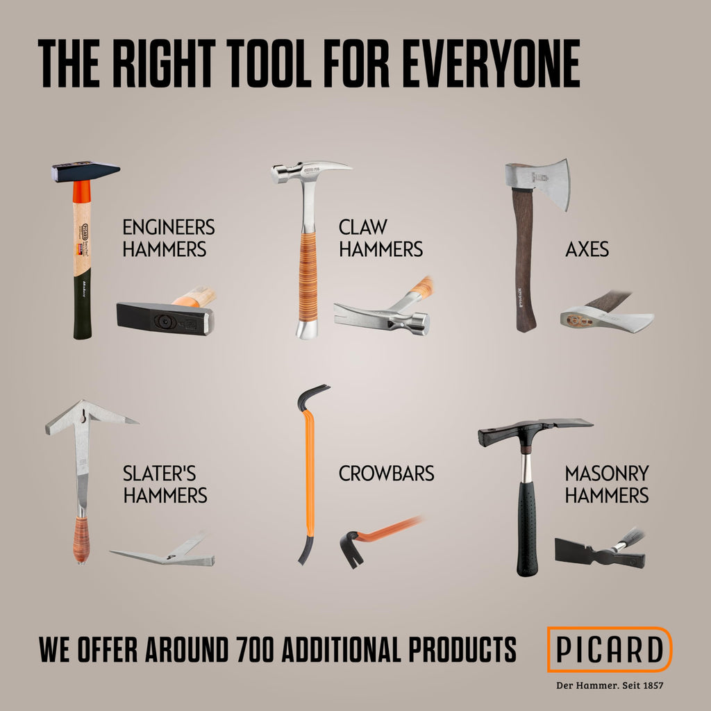 PICARD AluTec Framing Hammer 780g – Hybrid Aluminum & Forged Steel Head, Smooth Face, Low Vibration Ergonomic Grip, German-Made Premium Carpenter Tool – 0109500-16