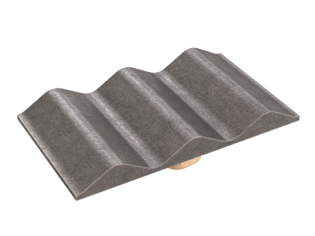 Bon Rumble Strip Hand Float 13 1/2 in. x 7 1/4 in. Cast Aluminum Concrete Float with Wood Handle, 1 in. Radius Wave Pattern Tool for Highway Shoulder and Median Work