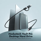 4TB Desktop External Hard Drive (NOT-Portable) — Vault USB-C 3.1 (5Gbps) High-Speed HDD for PC, Mac, Laptop & Console, Mains-Powered Backup Storage, 2-Year Warranty
